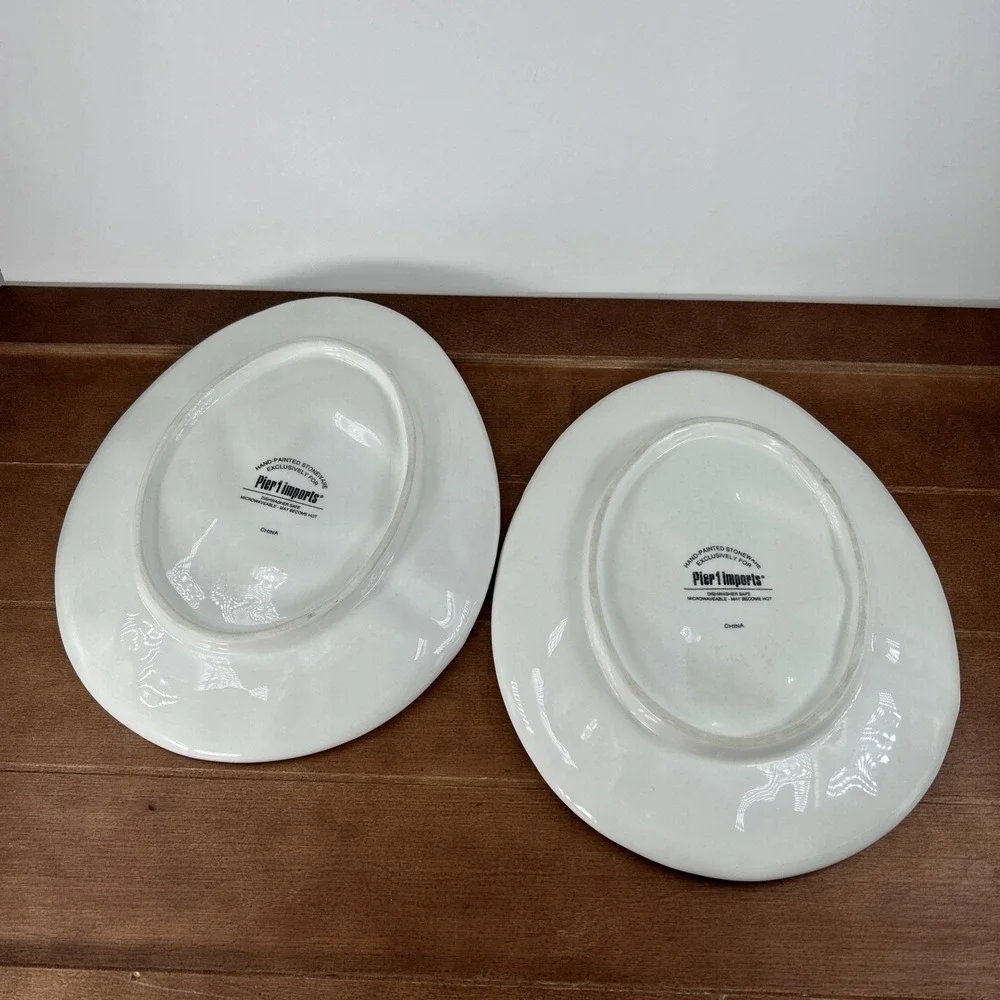 Pier 1 Imports Easter‎ Bunny Garden Salad Plates Set of 2